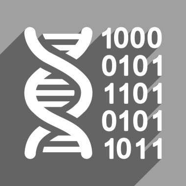 Uzun gölge ile genetik kodu düz kare simgesi