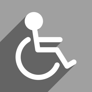 Handicapped Flat Square Icon with Long Shadow