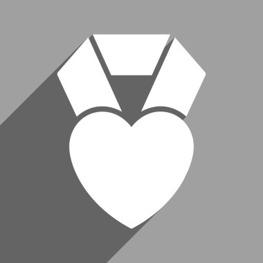 Uzun gölge ile kalp Ödülü düz kare simgesi