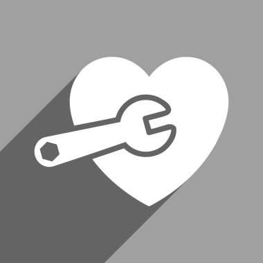 Uzun gölge ile kalp ameliyatı düz kare simgesi