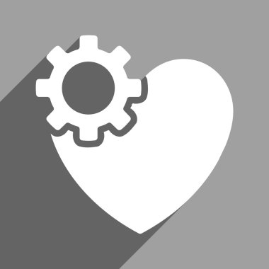 Uzun gölge ile kalp ameliyatı düz kare simgesi