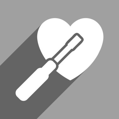 Kalp düz kare simgesi ile uzun gölge ayarlama