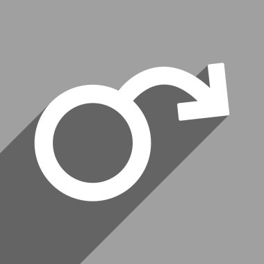 Impotence Flat Square Icon with Long Shadow