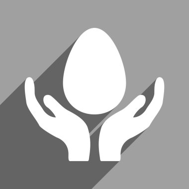 Uzun gölge ile inkübatör eller düz kare simgesi