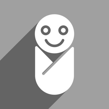 Uzun gölge ile bebek düz kare simgesi