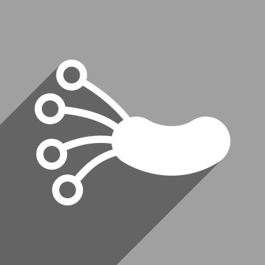 Infection Microbe Flat Square Icon with Long Shadow