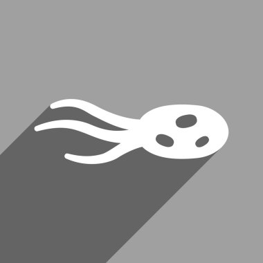 Intrude Microorganism Flat Square Icon with Long Shadow
