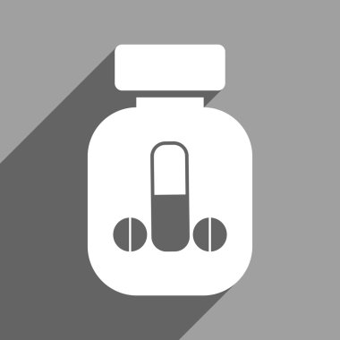 Uzun gölge ile erkek tıp düz kare simgesi