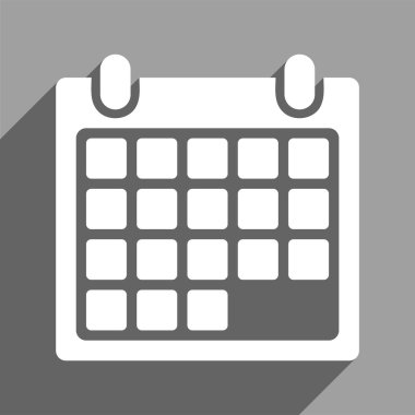 Uzun gölge ile ay Takvim düz kare simgesi