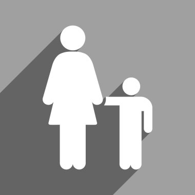 Anne ile oğlu düz kare simgesini uzun gölge ile