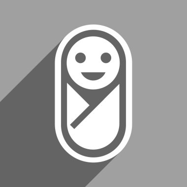 Uzun gölge ile yeni doğan düz kare simgesi