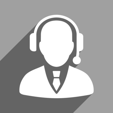 Uzun gölge ile operatör düz kare simgesi