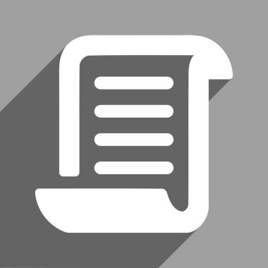 Paper Roll Flat Square Icon with Long Shadow