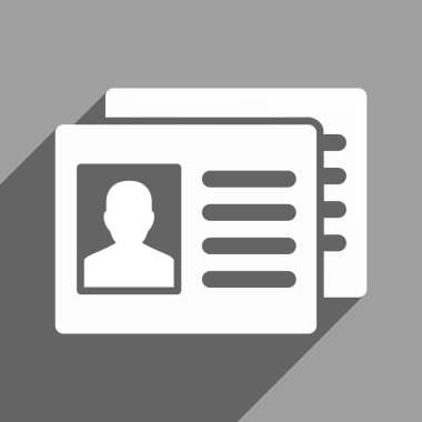 Uzun gölge ile hasta hesapları düz kare simgesi