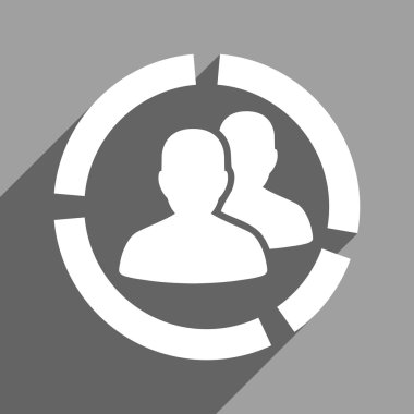 Uzun gölge ile hasta diyagramı düz kare simgesi