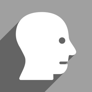 Patient Head Flat Square Icon with Long Shadow
