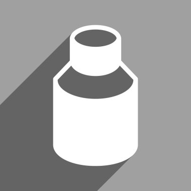 Phial Flat Square Icon with Long Shadow