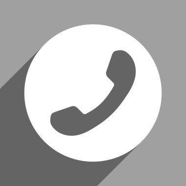 Phone Number Flat Square Icon with Long Shadow