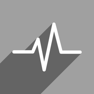 Pulse Flat Square Icon with Long Shadow