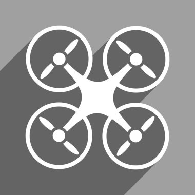Uzun gölge ile quadcopter düz kare simgesi