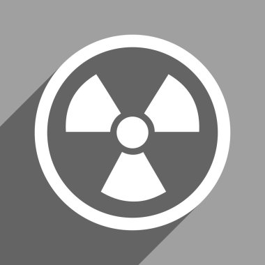 Uzun gölge ile radyasyon tehlike düz kare simgesi