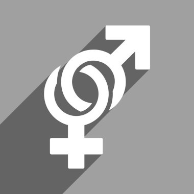 Uzun gölge ile cinsel semboller düz kare simgesi