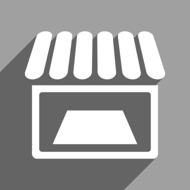 Uzun gölge ile Dükkanı cephe düz kare simgesi