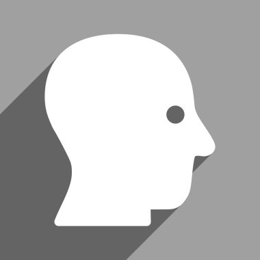 Uzun gölge ile sessiz kafa düz kare simgesi