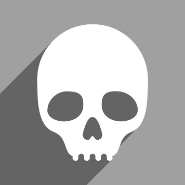 Uzun gölge ile kafatası düz kare simgesi