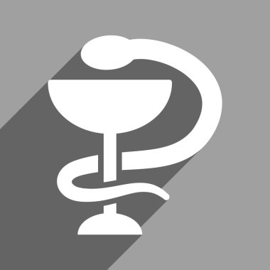 Uzun gölge ile yılan Kupası düz kare simgesi