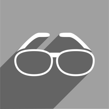 Uzun gölge ile gözlük düz kare simgesi