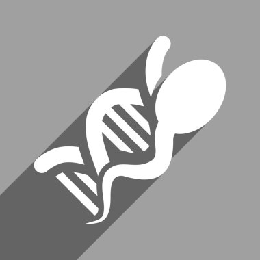 Uzun gölge ile sperm genom düz kare simgesi