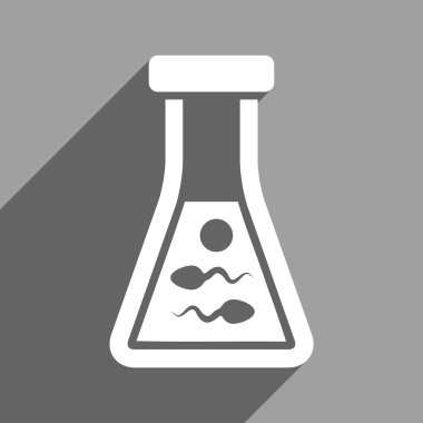 Uzun gölge ile sperm sıvı düz kare simgesi