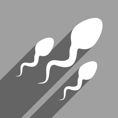 Uzun gölge ile sperm düz kare simgesi