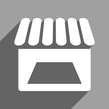 Uzun gölge ile mağaza cephe düz kare simgesi