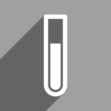 Uzun gölge ile test tüp düz kare simgesi