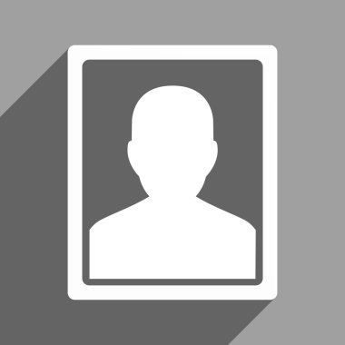 Uzun gölge ile kullanıcı portre düz kare simgesi