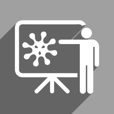 Uzun gölge ile virüs ders düz kare simgesi