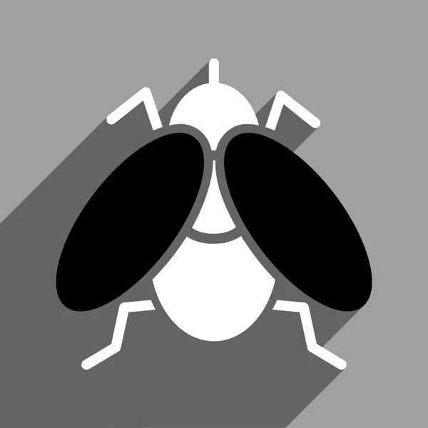 Fly Flat Square Icon with Long Shadow — стоковый вектор