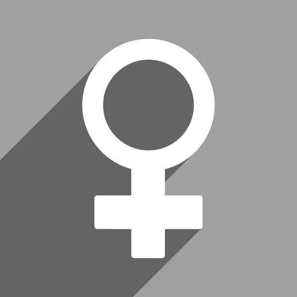 Female Symbol Flat Square Icon with Long Shadow — стоковий вектор