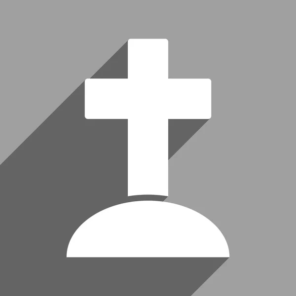 Grave Flat Square Icon with Long Shadow — ストックベクタ