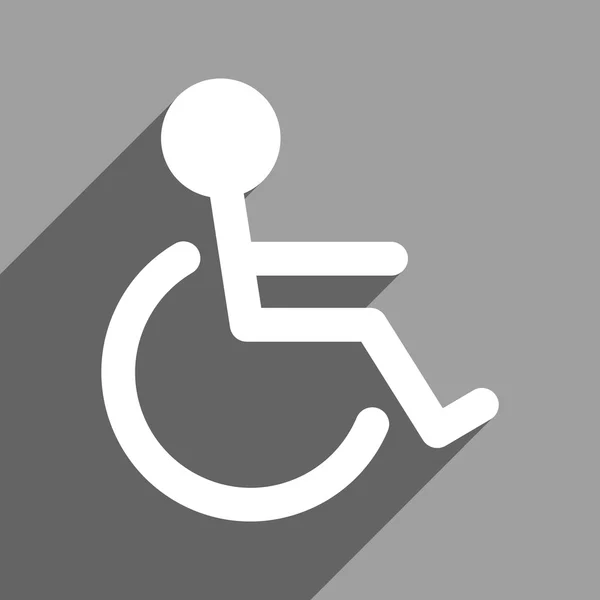 Handicapped Flat Square Icon with Long Shadow — Stok Vektör