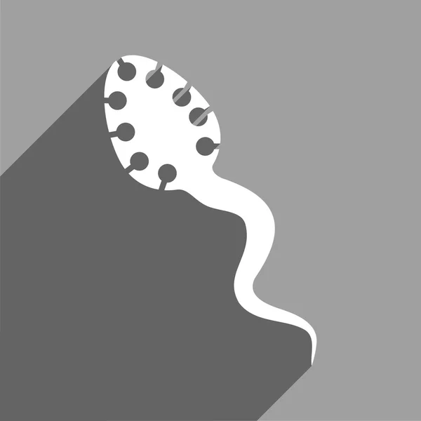 Infectious Microbe Flat Square Icon with Long Shadow — Stockvector