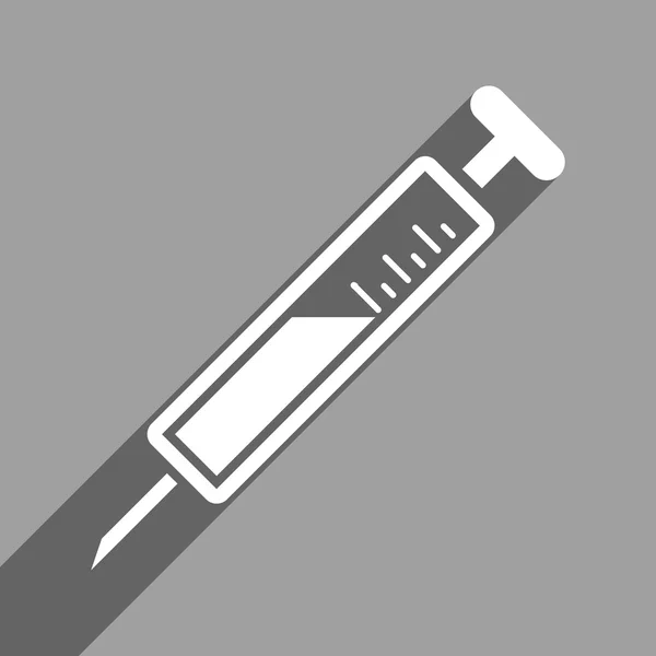 Icône carrée plate d'injection avec l'ombre longue — Image vectorielle