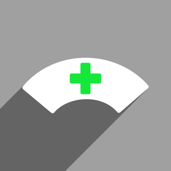 Medical Visor Flat Square Icon with Long Shadow — 스톡 벡터