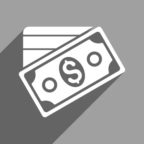 Geld Flat Square pictogram met lange schaduw — Stockvector