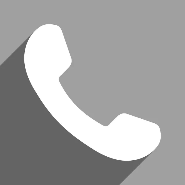 Phone Receiver Flat Square Icon with Long Shadow — Stockový vektor