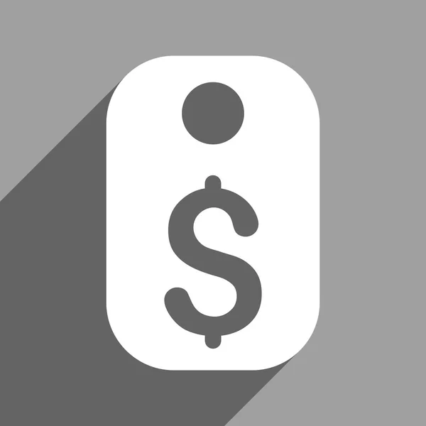 Price Tag Flat Square Icon with Long Shadow — Stok Vektör