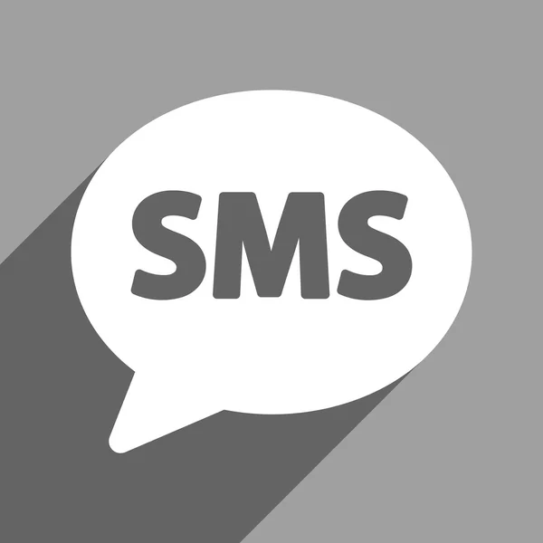 Ícone quadrado plano da bolha de SMS com sombra longa —  Vetores de Stock