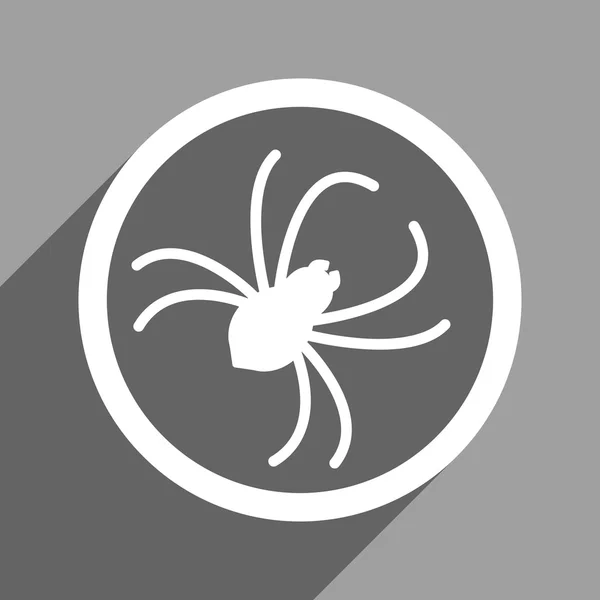 Spider Flat Square pictogram met lange schaduw — Stockvector